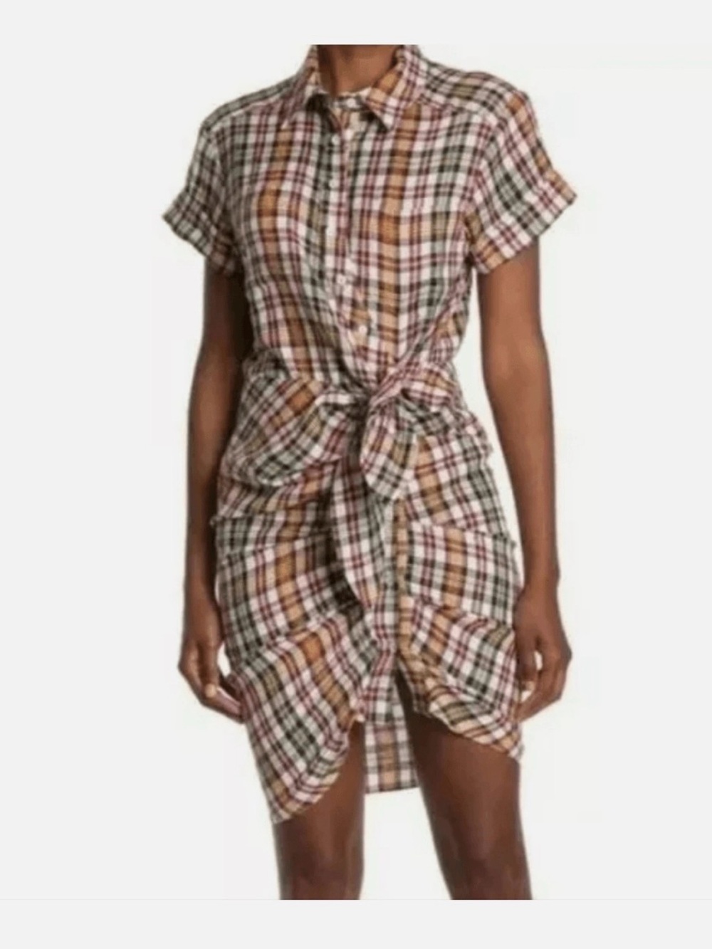 Veronica Beard Sierra Plaid Shirt Dress 10